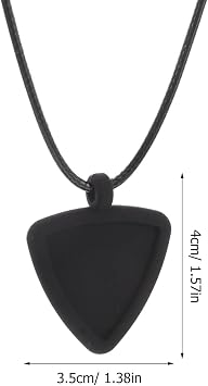 Creative Stylish 3D Triangular Silicone Guitar Pick Holder Necklace with Metal Pendant and Polyester Chain Soft Comfortable to Wear Reliable Accessory for Guitarists