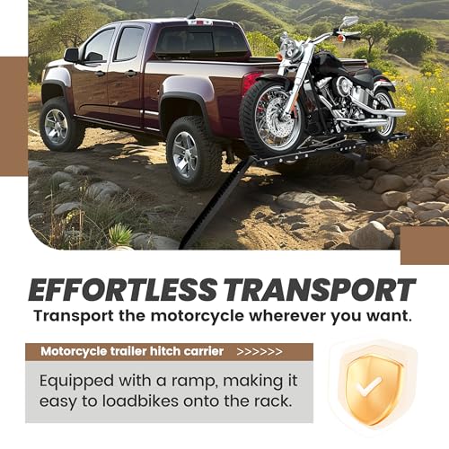 Porta moto con rampa y capacidad 500 lbs acero miniatura 2