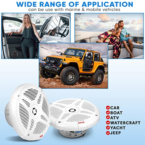 Pyleusa Waterproof Rated Off-Road Speakers - 6.5'' Marine Speakers W/Wireless Bt Remote Control Receiver, Compact Dual Vehicle Speaker System For Atv, Utv, 4X4, Jeep, Powersports Vehicles - Plmrkt401 #TOP6