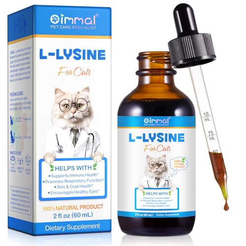 Lysin Katze - L-Lysin Tropfen für Katzen L-Lysin bei Katzenschnupfen Linderung von Allergien und Niesen - Glutenfrei & Chemicalfrei 60ml