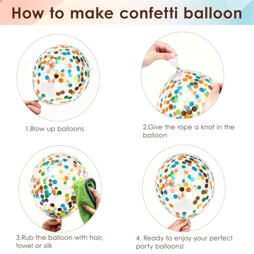 Image of Zesliwy Boho Rainbow Balloons,50pcs 12inch Assorted Colors Retro Orange Yellow Blue Balloon Teal Blue Blush Light Orange Balloon Colorful Confetti Balloon for Birthday Wedding Sunshine Party Decor
