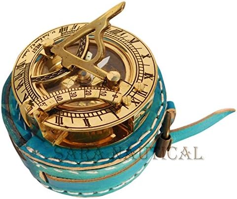 Steampunk for Solid Brass Sundial Compass in Fitted Leather Box