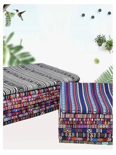Tissus d'impression au mètre style ethnique rayé pour patchwork et DIY créatif