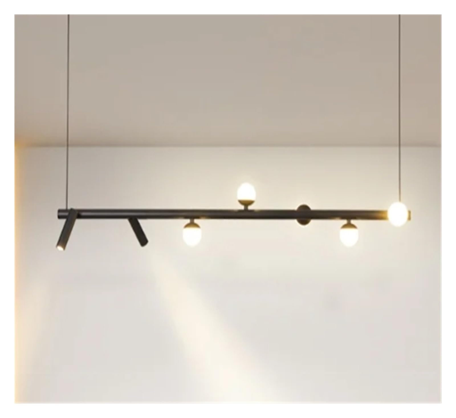 ASerZenith Simple Long Led Chandelier Modern Restaurant Living Room Studio Bedroom Dining Table Decoration Hanging Lamps Lighting Fixtures,Onecolor-7 Heads