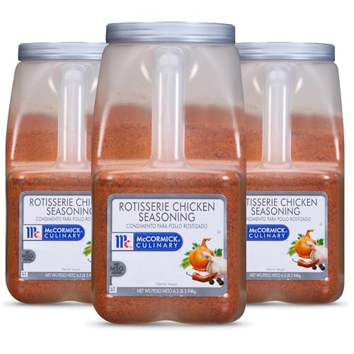McCormick Culinary Rotisserie Chicken Seasoning, 6.5 lb (Pack of 3) - Three 6.5 Pound Containers of Rotisserie Chicken Seasoning Rub for Poultry Dishes, Best for Restaurant Use