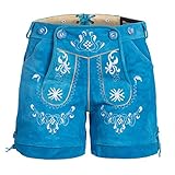 bongossi trade rücksendung  Damen Trachten Lederhose mit Trägern Blau Größe 46