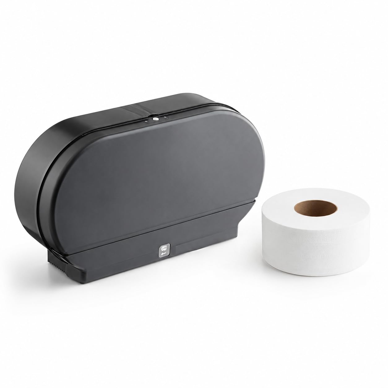 Double Roll Jumbo Toilet Paper Dispenser with 12 Rolls by Glownary – Stainless Steel, Black