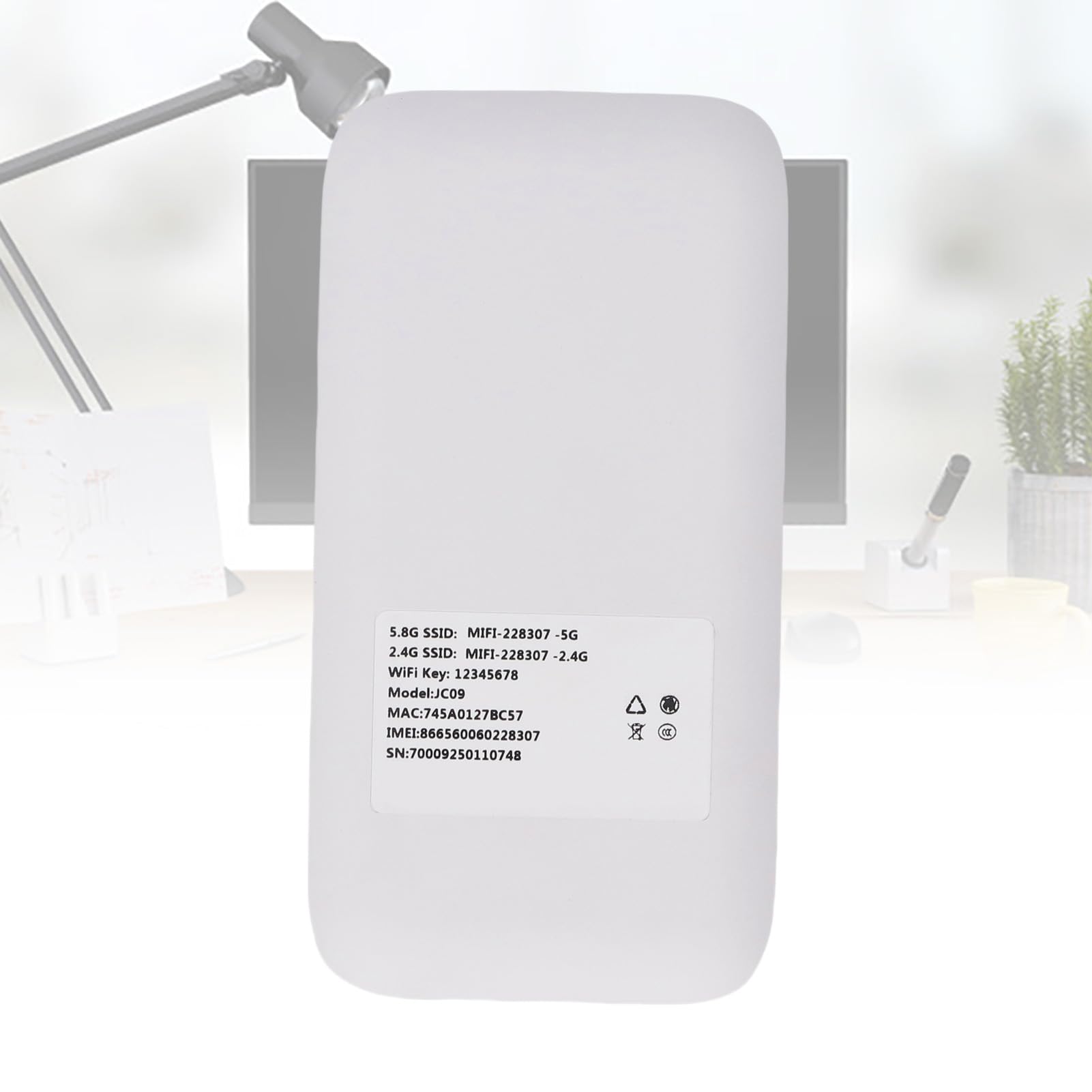 Hotspot WiFi Mobile, Router WiFi Portatile 5G 4G 3GLTE 1,25 Gbps con Slot per Scheda SIM, Antenna 1T4R 5G, Supporto 16 Dispositivi, Batteria 7100 MAh per Viaggi (WHITE)