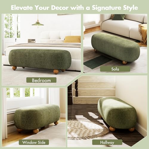 Hyfirm 54" Green Chenille End of Bed Bench - image 8