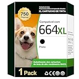 TECKKIN Cartucho de Tinta Compatível para HP 664 664XL Compatível para HP Deskjet Ink Advantage 1115 1118 2135 2136 2675 3635 3638 3775 3835 4535 4675 5075 5275 (1 Preto)