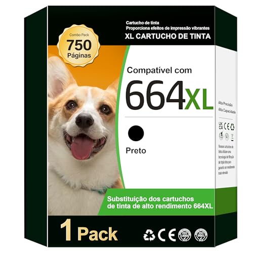 TECKKIN Cartucho de Tinta Compatível para HP 664 664XL Para DeskJet 2136