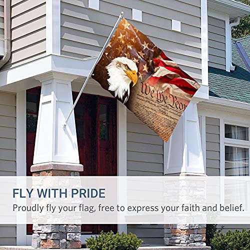 Vintage American Flag Bald Eagle 3X5 Ft Usa Flag, 4Th Of July Memorial Independence Day Freedom Flag Double Stitched With Metal Grommets House Breeze Decorations For Home Indoor Outdoor #TOP1