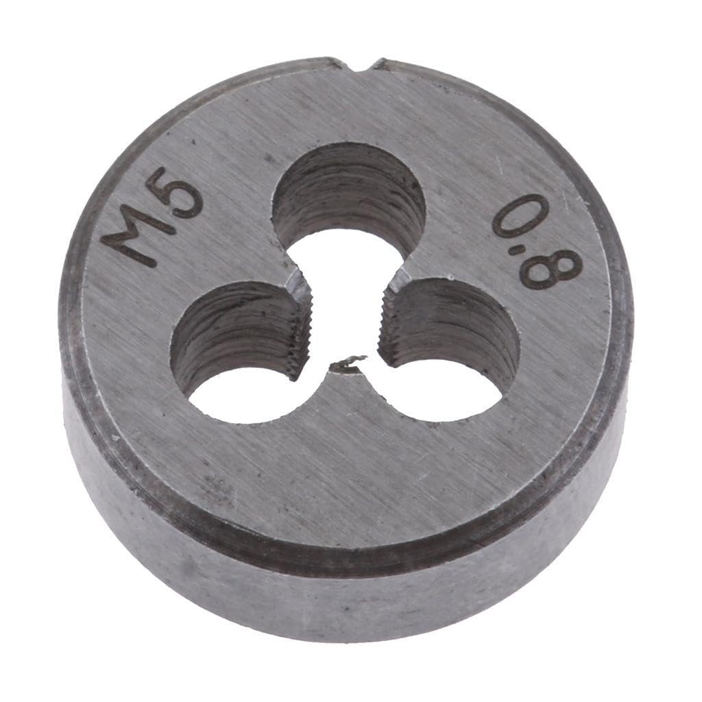 Pixzcsa Silver Practical And Reliable Tap Die Metric Set Tailored For Construction Work And Home Repairs Available For Cleaning Mild Steel Or Aluminum Metric, M5