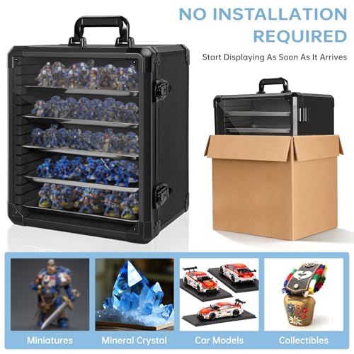 Image of Miniatures Storage Case Miniatures Transport Case Aluminum Alloy Frame with Lock (Large Size)