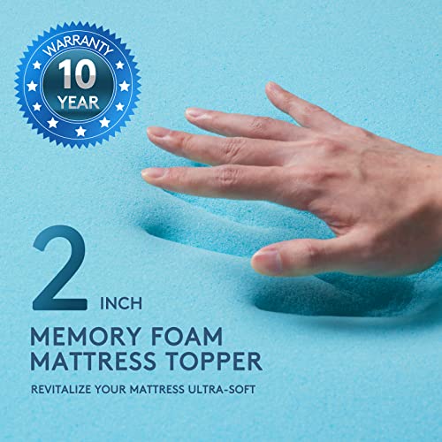 HYLEORY-Dual-Layer-4-Inch-Memory-Foam-Mattress-Topper-Queen-Size-Breathable-Medium-Support-2-Inch-Cooling-Gel-Memory-Foam-2-Inch-Bamboo-Pillow-Top-Mattress-Pad-Cover-for-Back-Pain