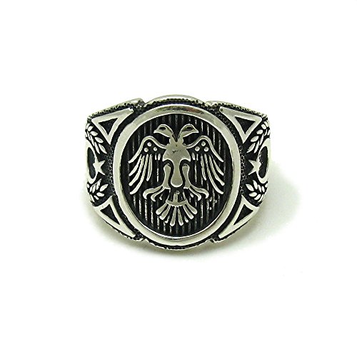 Bague en argent massif 925 Chevalier Aigle, bague large anti-allergie durable