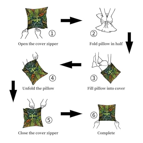 Edgfrtoio OIO-ZT-4545-2PACK-Z306 2 Packs Pillow Covers Decorative Pillowcases 18X18 In Celtic Pagan Design, Holiday Farmhouse Throw Pillow Case Square Cushion Cover thumb #7