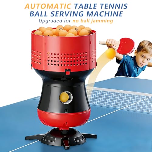 Robot Elettrico da Ping Pong, 5 Livelli di Forza e Distanza Regolabili, Macchina da Ping Pong con capacità di 90 Palline, per Garage, seminterrato e Principale (Main)