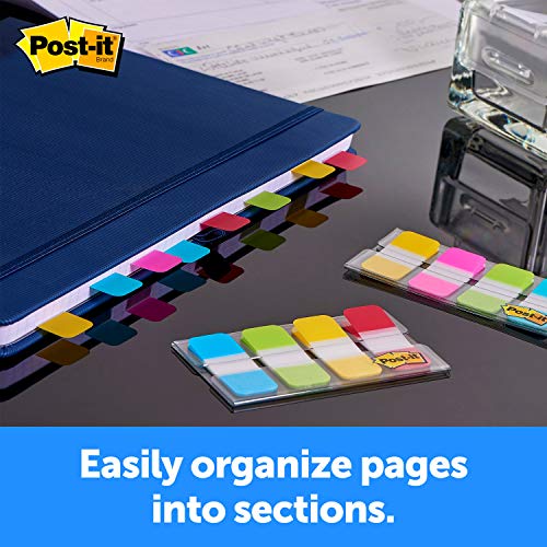 Post-It Tabs.625 In Solid, Aqua, Yellow, Pink, Violet, 10/Color, 40/Dispenser (676-Aypv) , Bright Colors , 5/8 X 1-1/2 In #TOP2