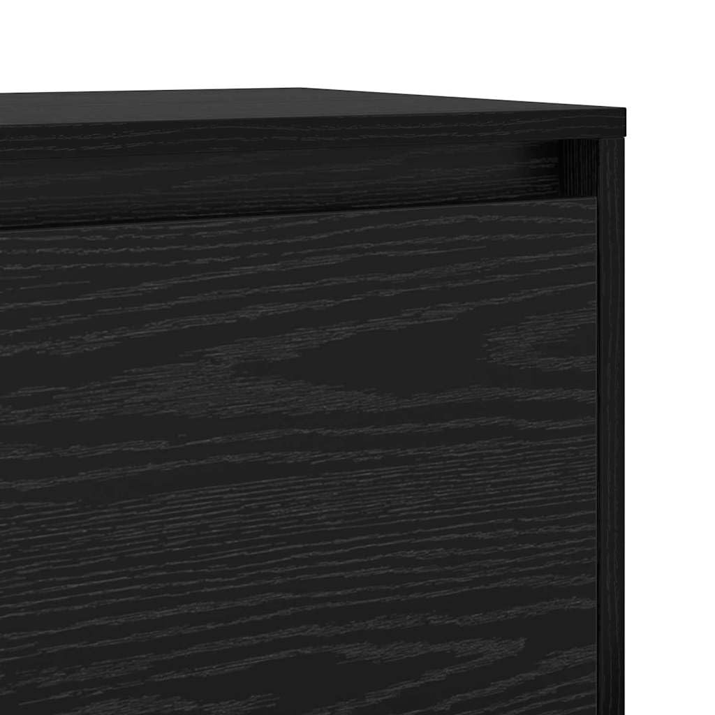 Zestaw szafek pod telewizor montowana na ścianie, kolor czarny, imitacja dębu, 90 x 35 x 40 cm, nowoczesny regał na media z 2 drzwiami, oszczędność miejsca, do salonu, trwały materiał