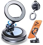 Coolpow Handyhalterung Auto für MagSafe Autohalterung [Stärkste Vakuum/Nano-Gel Saugnapf & 26X Magnet]Handyhalterung Auto Magnet,Magnetische Handy Halterung Auto Zubehör für iPhone 17 16 15-Kohlefaser