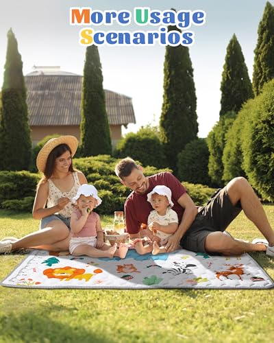 Funsland Krabbelteppich für Baby, Rutschfeste Baby Spielmatte Schadstofffrei 127x127cm - 6