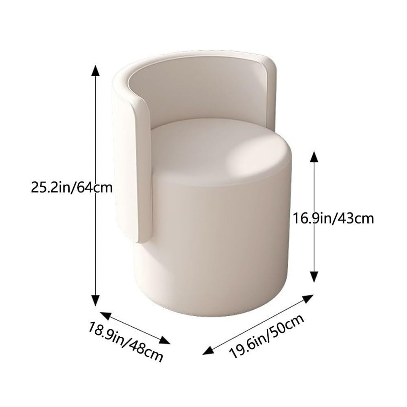 Lussuoso sgabello da trucco moderno girevole a 360 °, morbido sedile imbottito, perfetto per la decorazione della casa, elegante design grigio, comoda sedia per toelettatura per routine di bellezza