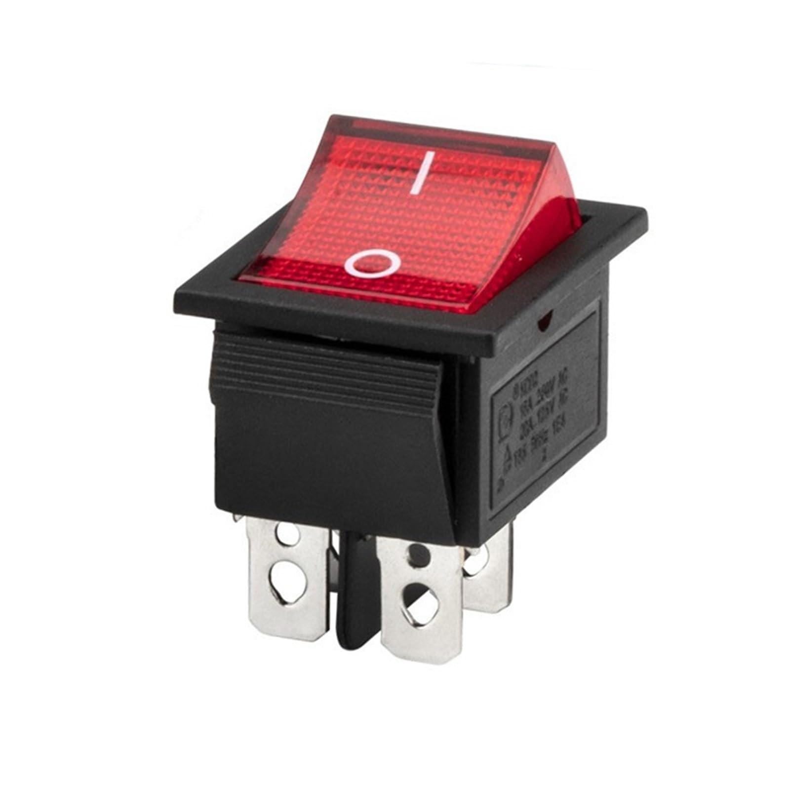 2 sztuki 31x25mm czerwony podświetlany przełącznik kołyskowy w kształcie łodzi z 2-biegunowym przełącznikiem ON OFF 4pin KCD2-201N KCD4 16A