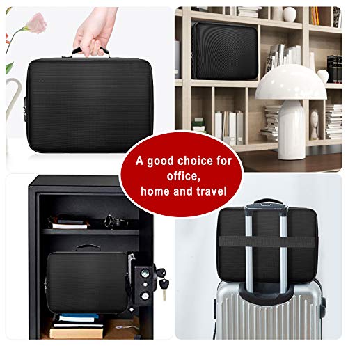 Engpow File Organizer Bags,Fireproof Document Bag With Money Bag,Home Office Travel Safe Bag With Lock,Multi-Layer Portable Filing Storage For Important File Passport Certificates Legal Documents #TOP4