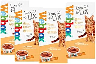 Webbox Cats Delight Lick E Lix Treats 4 Pack Contains 5 X Chicken Tasty Yoghurty Treats (20 Sachets)