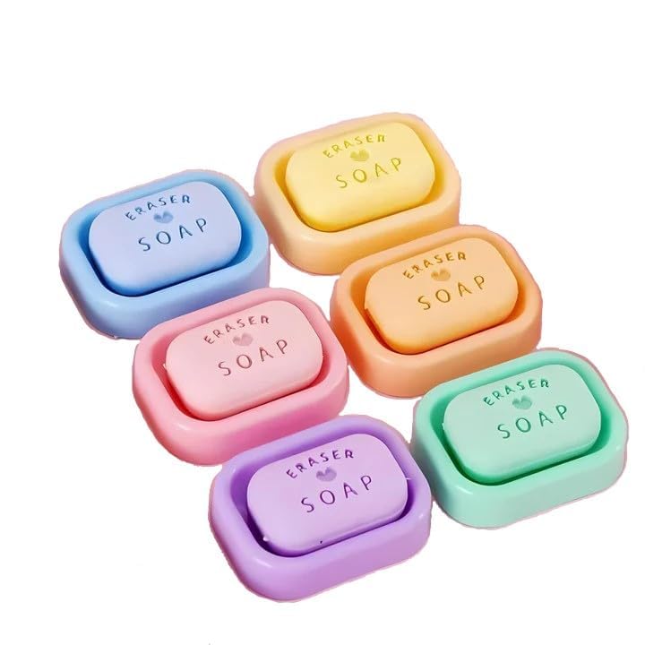 Image of Parshya Mini Soap Eraser Rubber for Kids Girls Boys Childern Birthday Return Gift,Classroom Non Dust Eraser Birthday Return Gift School College Stationery Suppliers(Pack of 6pcs)