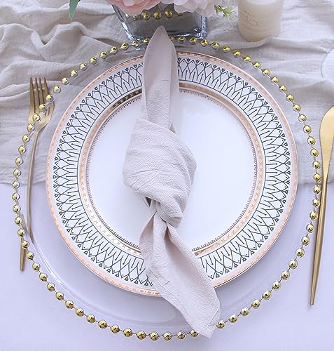 Servilletas de tela de algodón 100 % lavables con acabado de dobladillo elegante 5