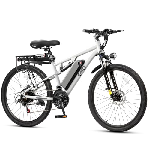 Image of Qlife Electric Bike for Adults /Teens Racer, 20+MPH 21-Speed Peak 1200W Brushless Motor Adult Electric Bicycles, 48V 10.4Ah Removable Battery Mountain Ebike, Up to 55 Miles, 27.5X2.1 Tire E Bike