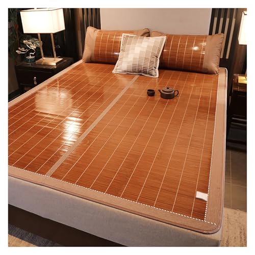 Colchoneta de dormir portátil de bambú ecológica ligera de 100 x 190 cm, cama plegable para el hogar, viajes y camping, ideal para relajarse al aire libre con respaldo de césped