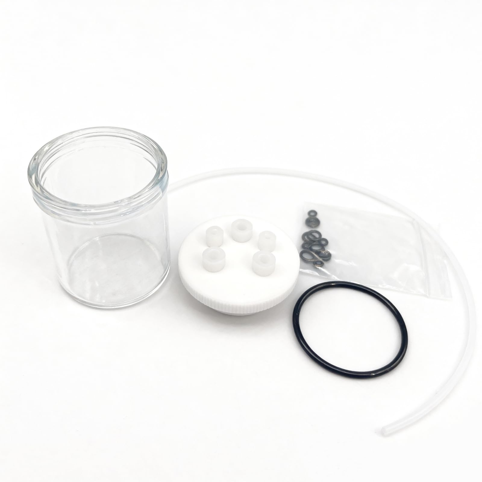 Five-Port Sealed Three-Electrode Electrolytic Cell, Electrolytic Cup Glassware Electrochemical Electrolysis Device Experiment with PTFE Cover (30ml)