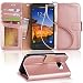 ARAE Samsung Galaxy s7 Active Wallet Case with Kickstand and flip cover (not for s7), Rosegold