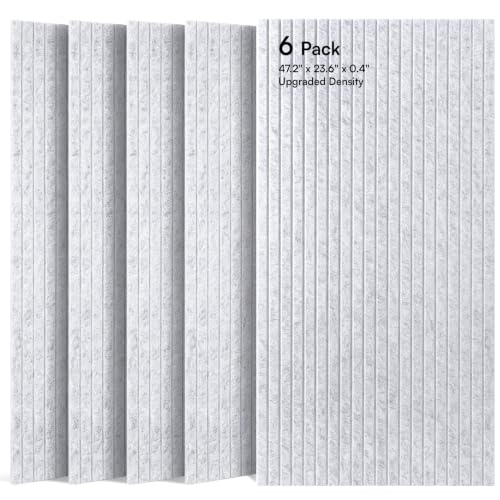 Image of SODOCT 6 Pack Large Acoustic Panels, 47.2 inch X 23.6 inch X 0.4 inch Sound Proof Panels for Walls, High Density Sound Absorbing Panels for Home Studio & Office, Gray