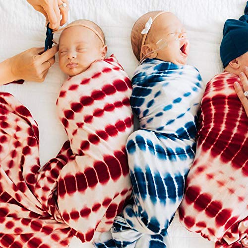 Redcolourful YYJ-BABYZMH1223-D6EC948F8B 2Pcs/Set Tie Dye Printing Swaddle Towel + Bowknot Hair Band thumb #3
