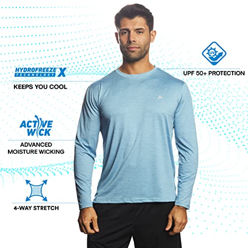 Arctic Cool Men's Crew Neck Instant Cooling Moisture Wicking Performance UPF 50+ Long Sleeve Sun Protection Shirt3