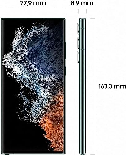 Samsung Galaxy S22 Ultra 5G Smartphone, 6.8 Zoll Dynamic AMOLED Display 2X, 120Hz, HDR10+, 108MP Kamera, 5.000 mAh Akku, Hybrid-SIM, Android 12 to 13 - Deutsche Version (1 TB, Green) – Bild 3