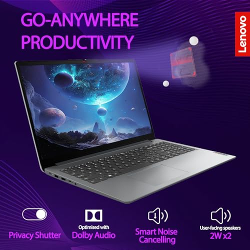 Image of Lenovo 15 inch Laptop with Office 365 for The Web, 8GB RAM, 256GB SSD + 128GB eMMC Storage, Intel CPU, 10 Key Number Pad, Windows 11 Home, External 64GB USB