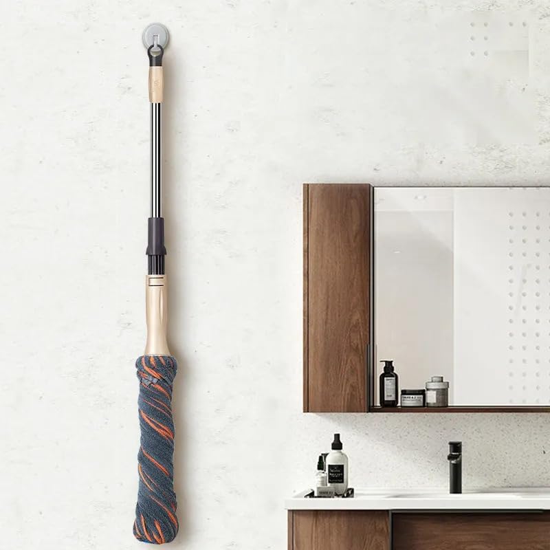 Image of Microfiber Self-Wringing Twist Mop with Extendable Telescopic Handle, Floor Cleaning Mop, Floor Cleaner for Tile, Hardwood & Laminate, Hang-Up Storage Design