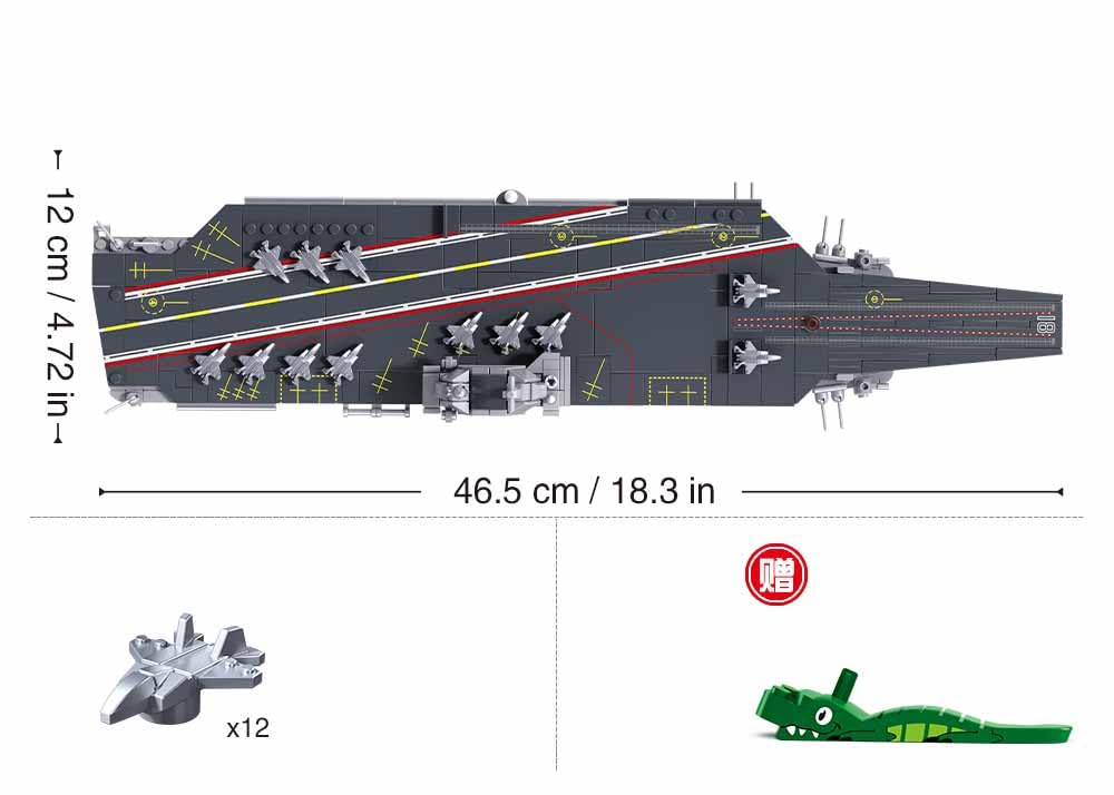 Sluban M38-B1211 ModelBricks- 1/700 Portaaviones Fujian