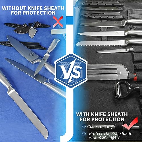 Xyj Authentic Since1986,Professional Knife Sets For Master Chefs,Chef Knife Set With Bag,Case, Scissors,Culinary Kitchen Butcher Meat Cleaver,Cooking Cutting,Bread,Utility,Fruits,Stainless Steel #TOP5