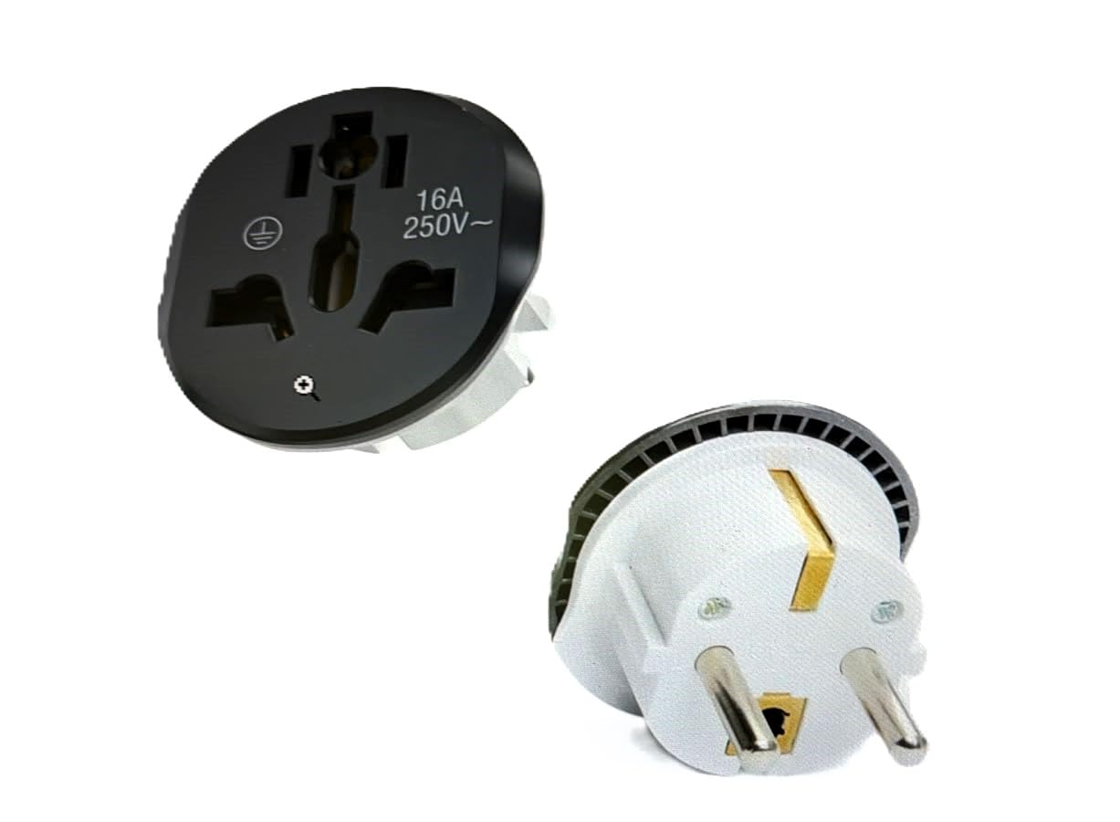 Travel Adapter 2 Pin Plug 16A/ 250V - International Multipurpose All-in-One Solution for US, AUS, UK, EU, Europe, North/South America & 150+ Countries (2 Pin)-image-43