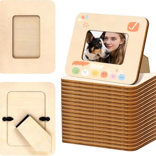 Hipzeepo Juego de 10 Marcos de Fotos de Madera para Pintar, Ideales para Manualidades, Proyectos de Arte Escolares, Decoración de en el Hogar y Fiestas.