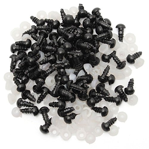 50 NERO sicurezza occhi (25 paia) 9 mm diametro