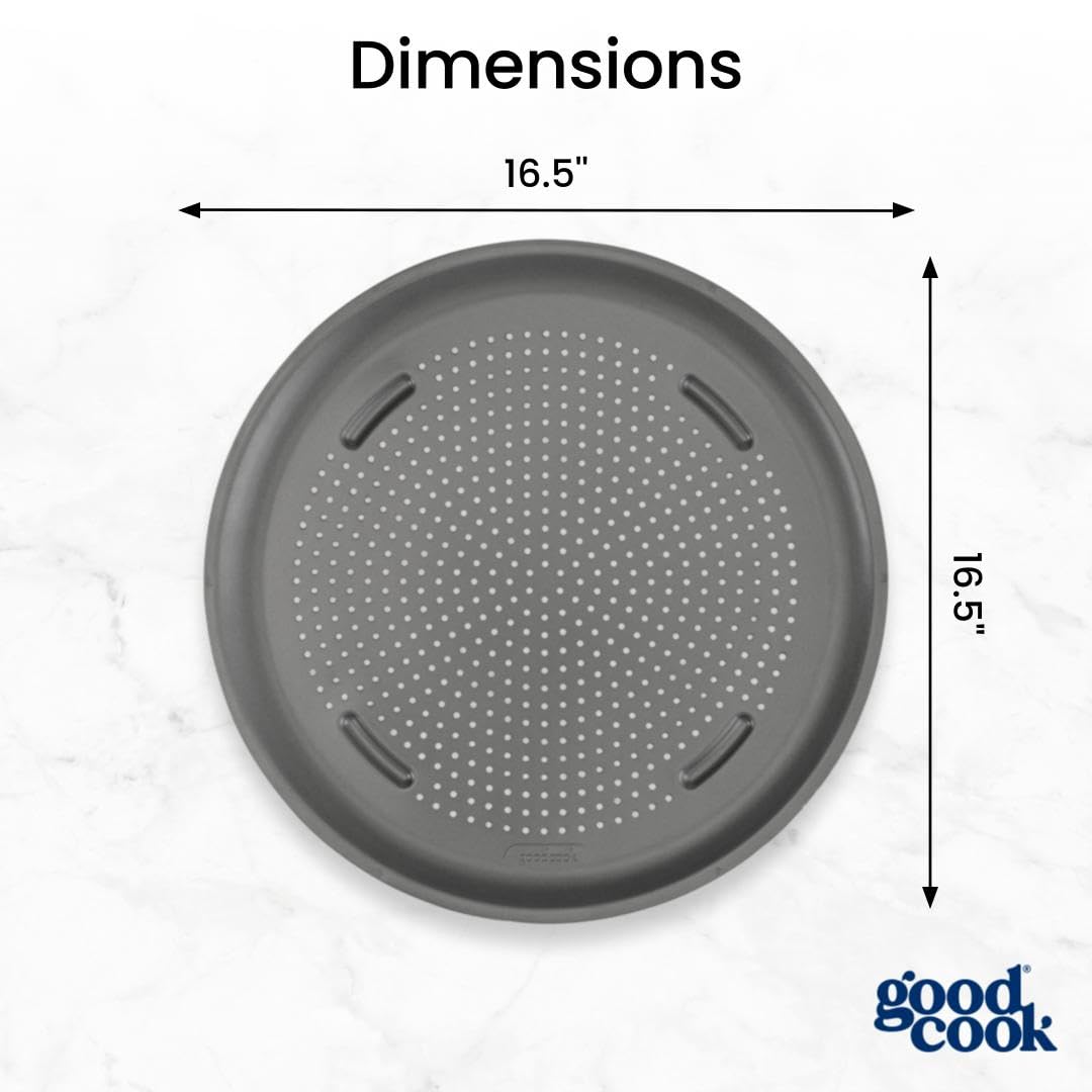 GoodCook AirPerfect Pizza Pan with Cutting Guides, 16-Inch, Gray — Amazon image 2