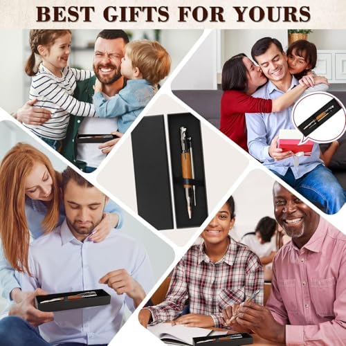 Image of 5 PCS Retractable Gel Pens Set, Quick Dry Black Ink 0.5mm Fine Point Smooth Writing Rollerball Ink with Soft Touch Grip for School Office & Home Use (Bullet Pen Wooden Brown)