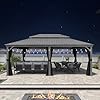  PURPLE-LEAF-14-x-20-Patio-Hardtop-Gazebo-with-Light-Metal-Roof-Heavy-Duty-Wind-Resistance-Outdoor-Permanent-Large-Pavilion-Gazebo-for-Patio-Deck-and-Garden-Netting-and-Curtains-Included-Light-Grey